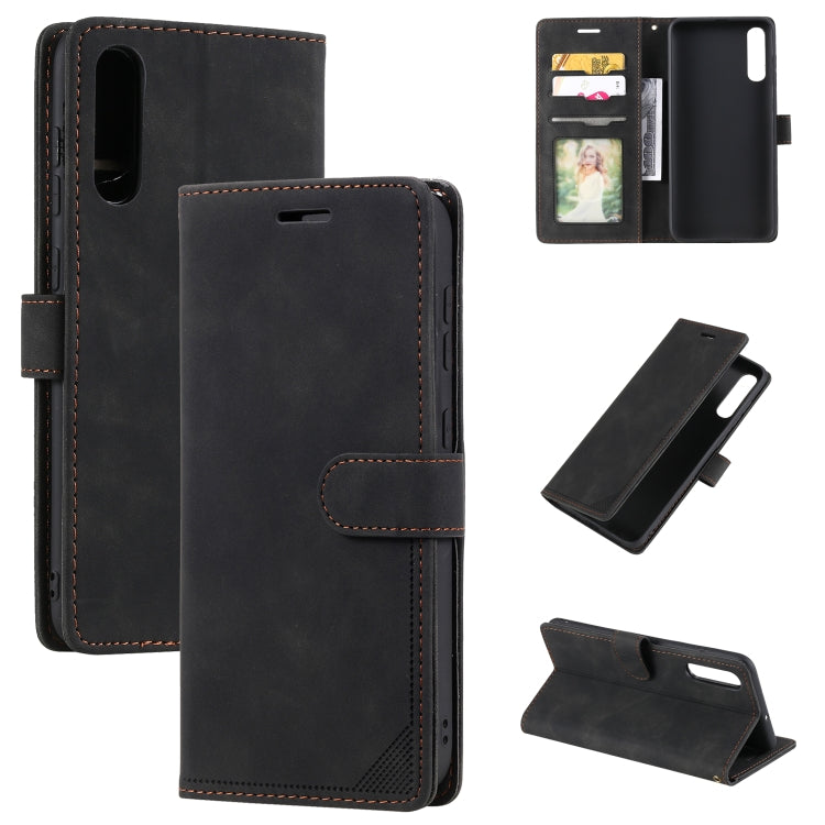 For Samsung Galaxy A70 Skin Feel Anti-theft Brush Horizontal Flip Leather Phone Case