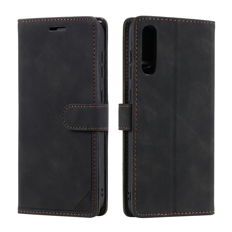 For Samsung Galaxy A70 Skin Feel Anti-theft Brush Horizontal Flip Leather Phone Case