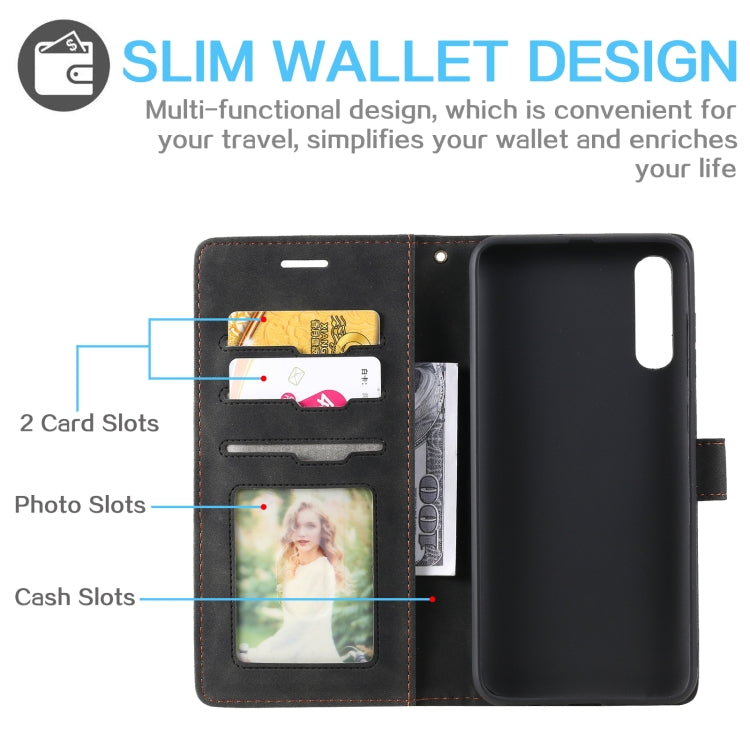 For Samsung Galaxy A70 Skin Feel Anti-theft Brush Horizontal Flip Leather Phone Case