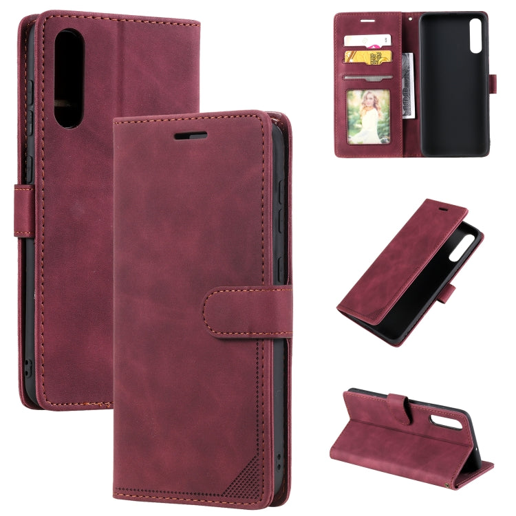 For Samsung Galaxy A70 Skin Feel Anti-theft Brush Horizontal Flip Leather Phone Case