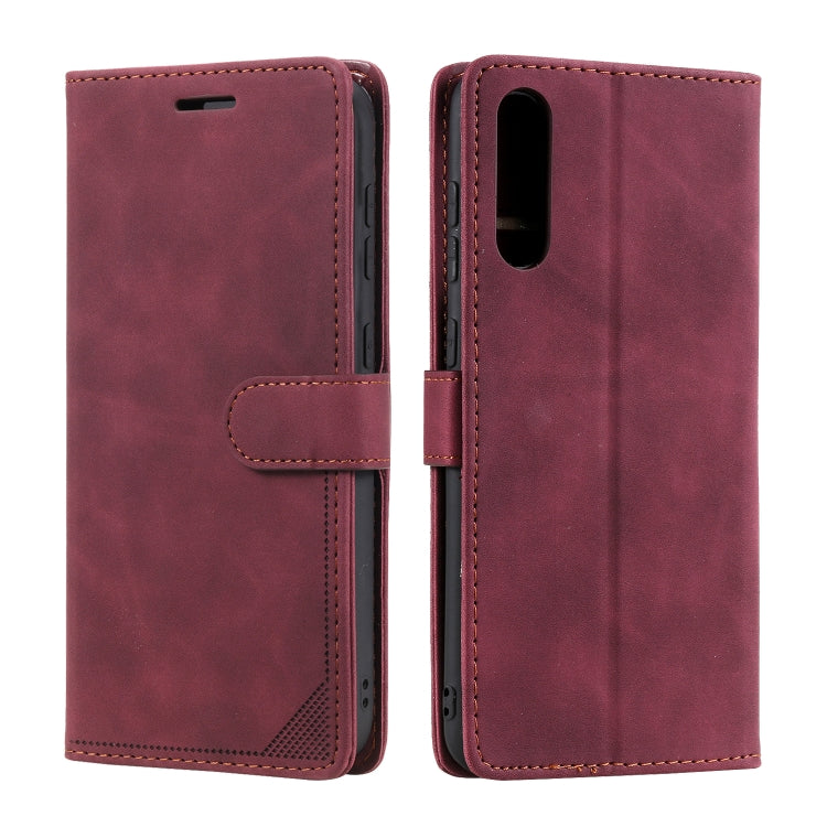 For Samsung Galaxy A70 Skin Feel Anti-theft Brush Horizontal Flip Leather Phone Case