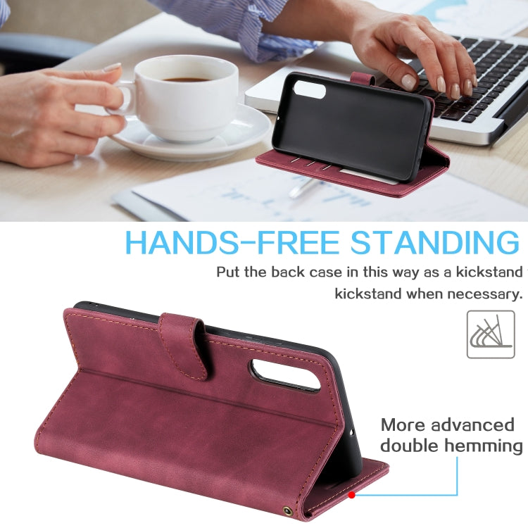 For Samsung Galaxy A70 Skin Feel Anti-theft Brush Horizontal Flip Leather Phone Case