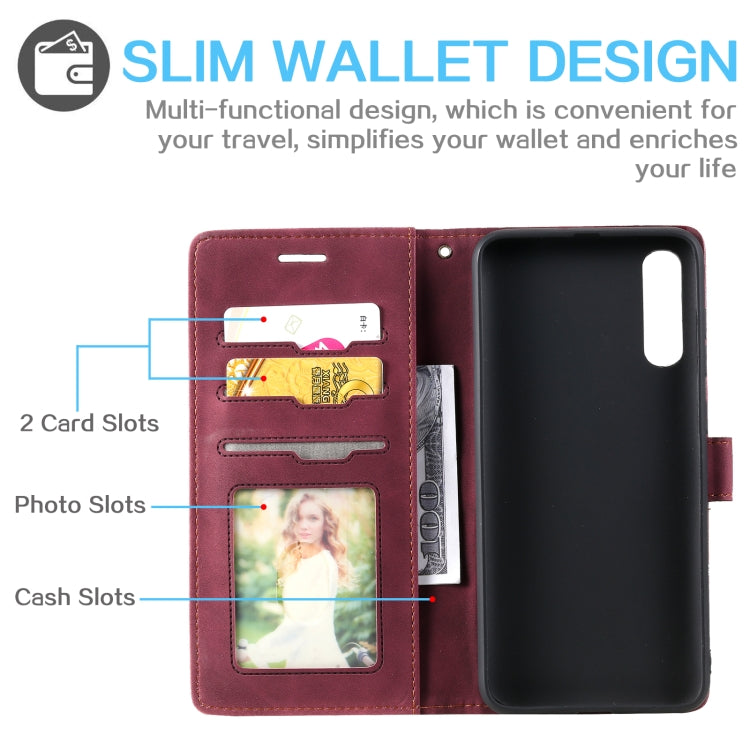 For Samsung Galaxy A70 Skin Feel Anti-theft Brush Horizontal Flip Leather Phone Case