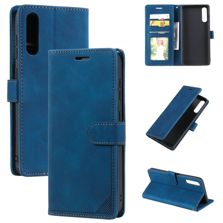 For Samsung Galaxy A70 Skin Feel Anti-theft Brush Horizontal Flip Leather Phone Case