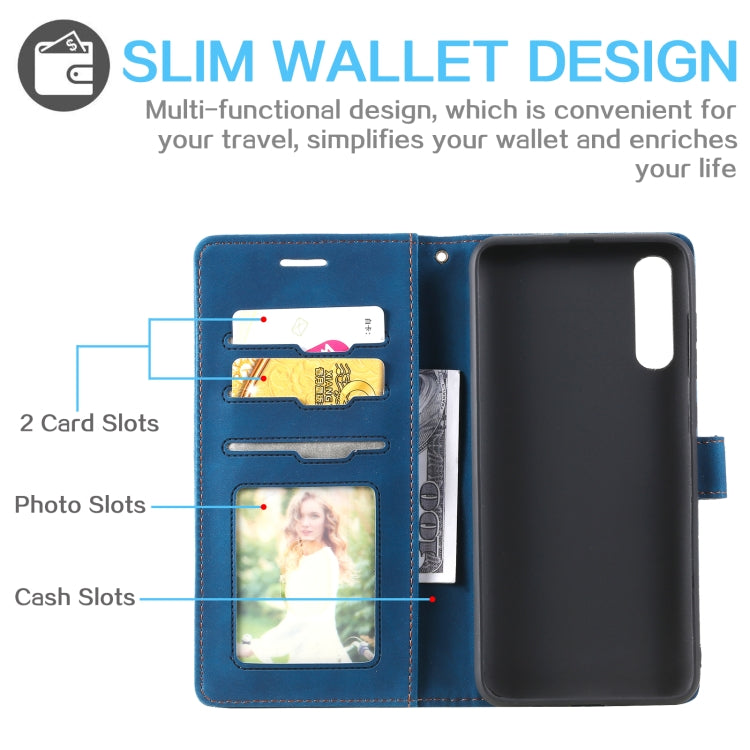 For Samsung Galaxy A70 Skin Feel Anti-theft Brush Horizontal Flip Leather Phone Case