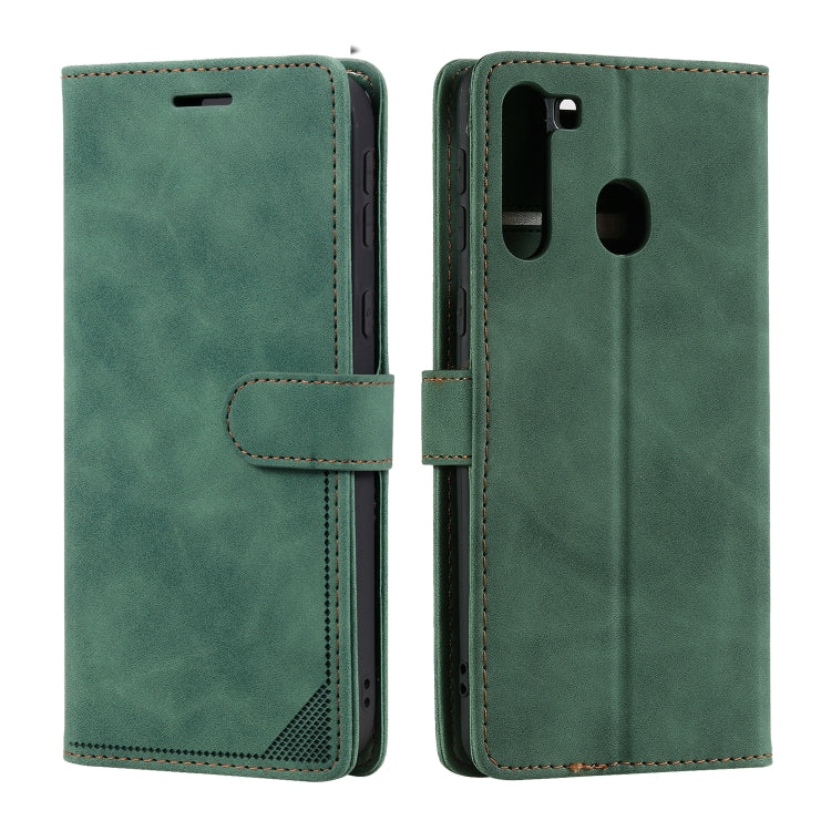 For Samsung Galaxy A21 Skin Feel Anti-theft Brush Horizontal Flip Leather Phone Case