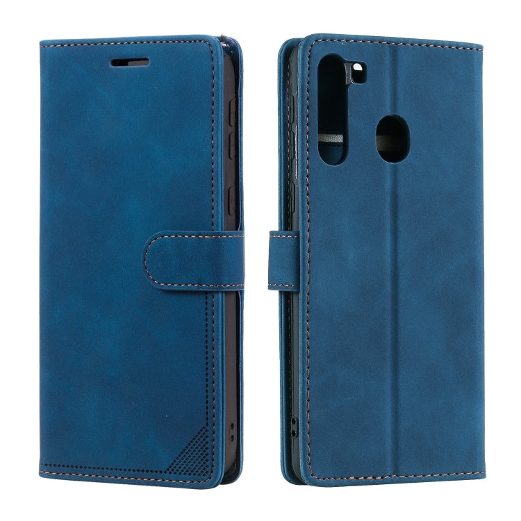 For Samsung Galaxy A21 Skin Feel Anti-theft Brush Horizontal Flip Leather Phone Case