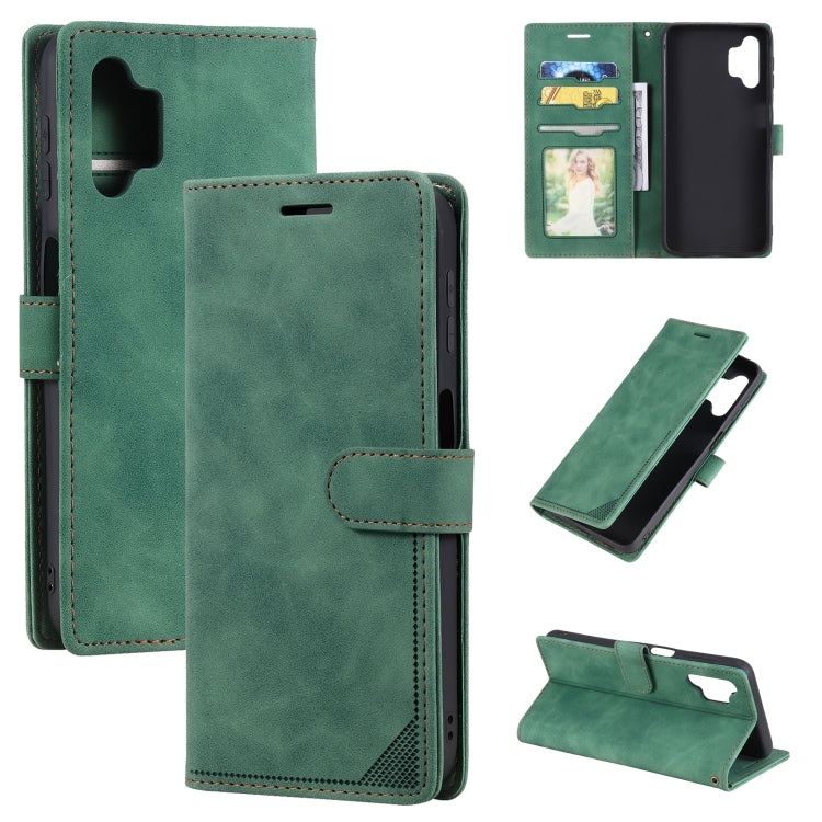 For Samsung Galaxy A32 5G Skin Feel Anti-theft Brush Horizontal Flip Leather Phone Case