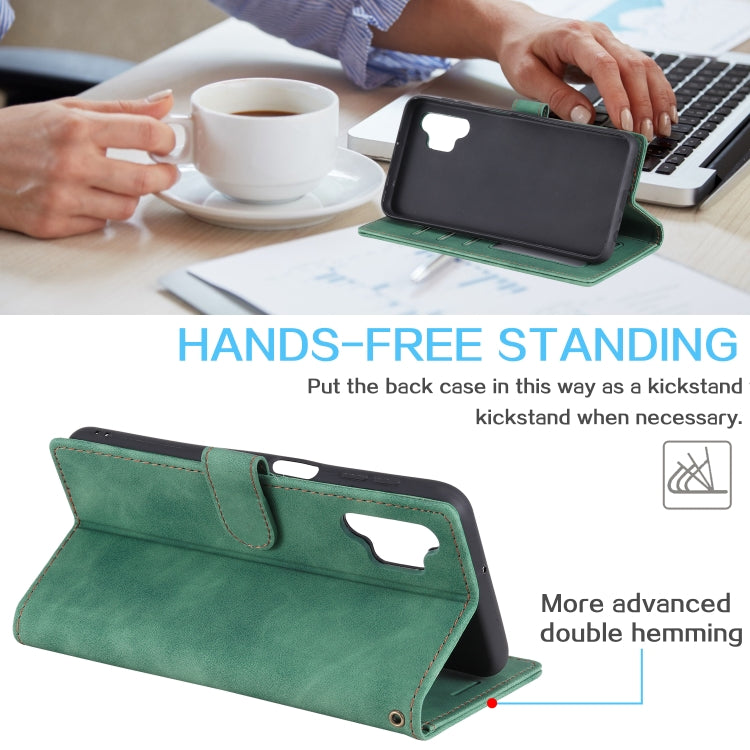 For Samsung Galaxy A32 5G Skin Feel Anti-theft Brush Horizontal Flip Leather Phone Case