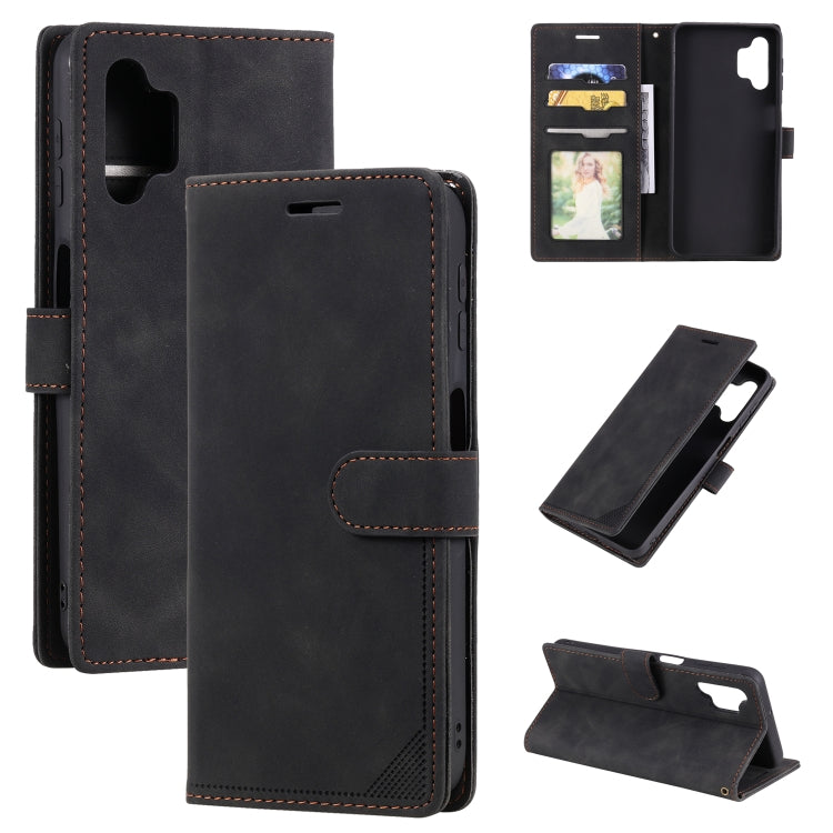 For Samsung Galaxy A32 5G Skin Feel Anti-theft Brush Horizontal Flip Leather Phone Case