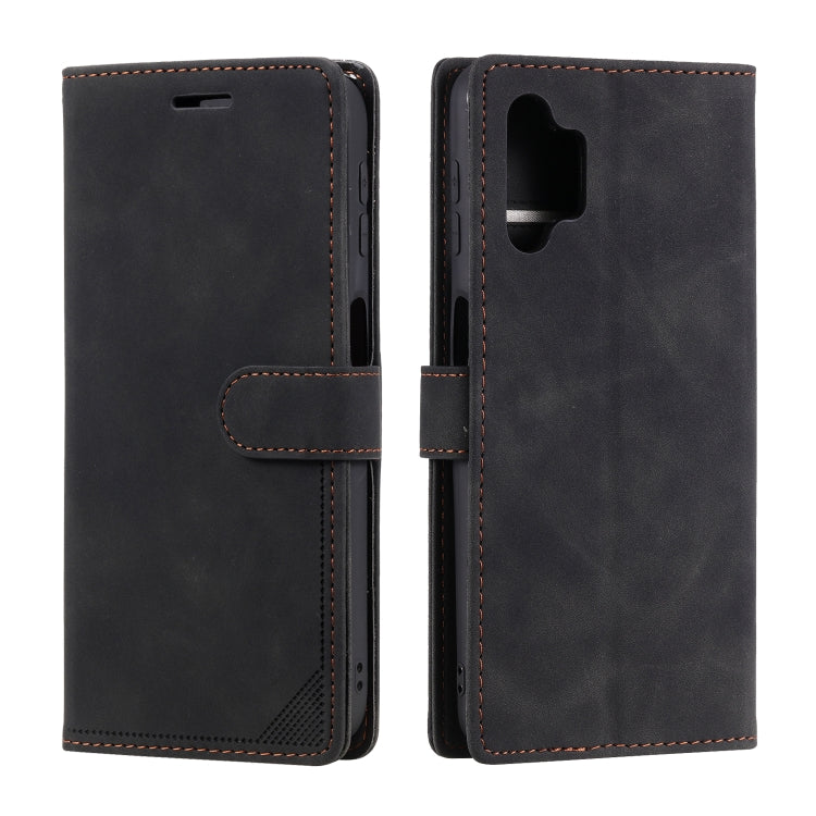 For Samsung Galaxy A32 5G Skin Feel Anti-theft Brush Horizontal Flip Leather Phone Case