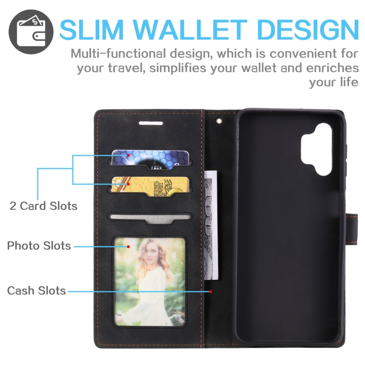 For Samsung Galaxy A32 5G Skin Feel Anti-theft Brush Horizontal Flip Leather Phone Case