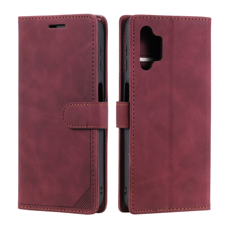 For Samsung Galaxy A32 5G Skin Feel Anti-theft Brush Horizontal Flip Leather Phone Case