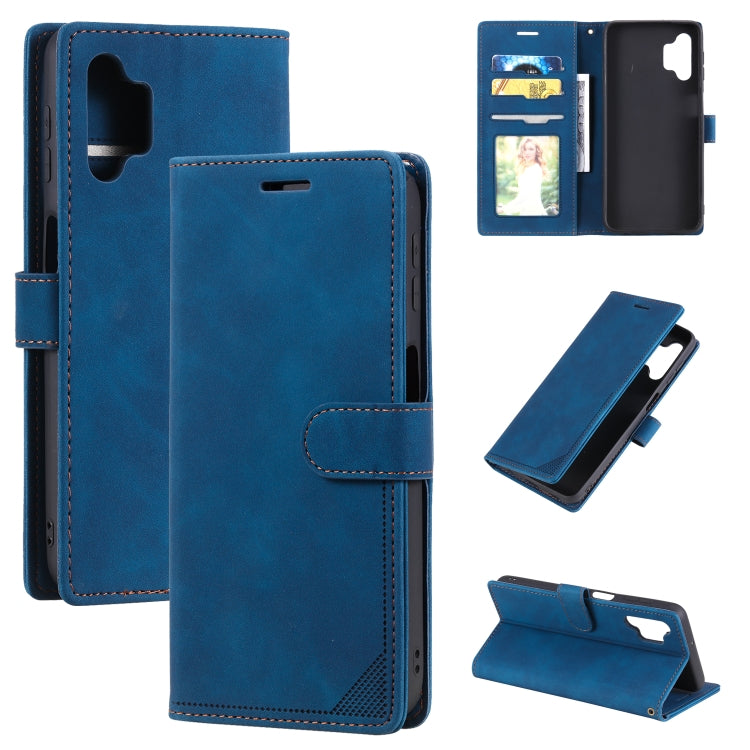 For Samsung Galaxy A32 5G Skin Feel Anti-theft Brush Horizontal Flip Leather Phone Case