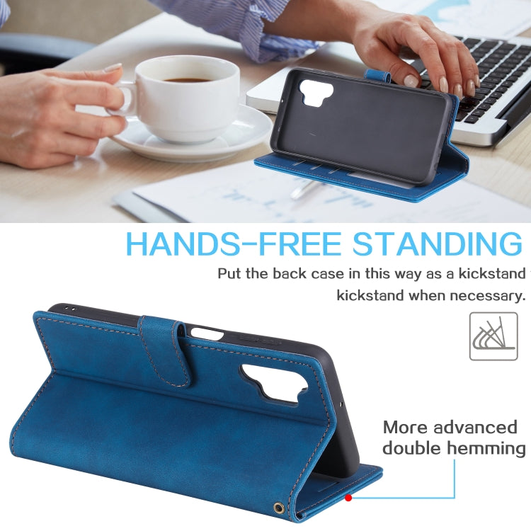 For Samsung Galaxy A32 5G Skin Feel Anti-theft Brush Horizontal Flip Leather Phone Case