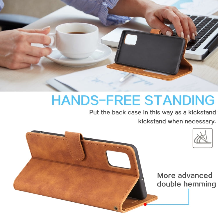 For Samsung Galaxy A71 Skin Feel Anti-theft Brush Horizontal Flip Leather Phone Case