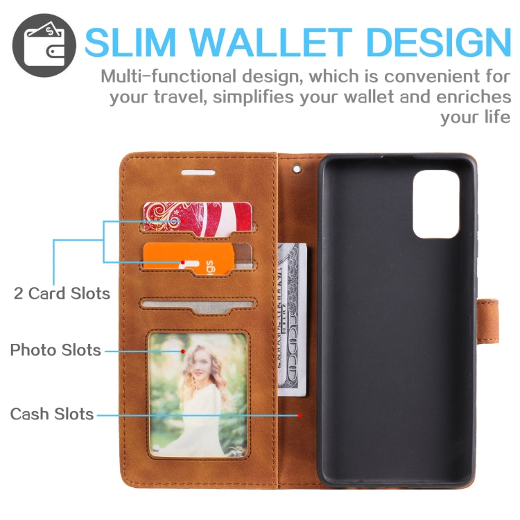 For Samsung Galaxy A71 Skin Feel Anti-theft Brush Horizontal Flip Leather Phone Case