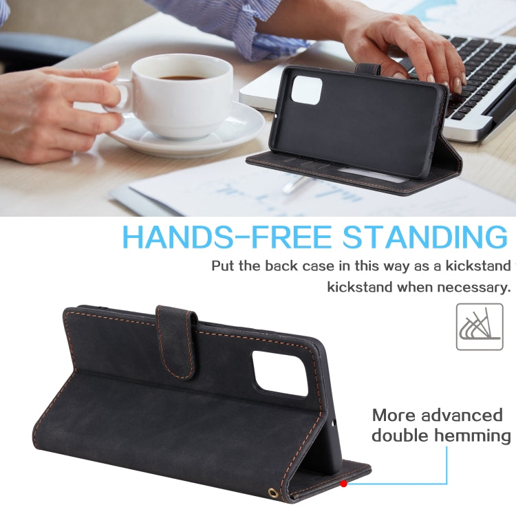 For Samsung Galaxy A71 Skin Feel Anti-theft Brush Horizontal Flip Leather Phone Case