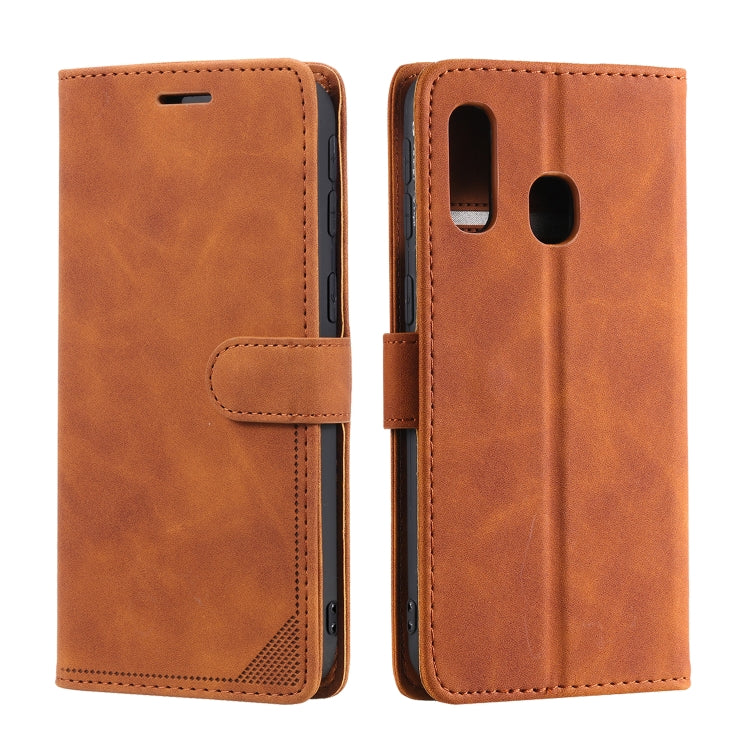 For Samsung Galaxy A40 Skin Feel Anti-theft Brush Horizontal Flip Leather Phone Case