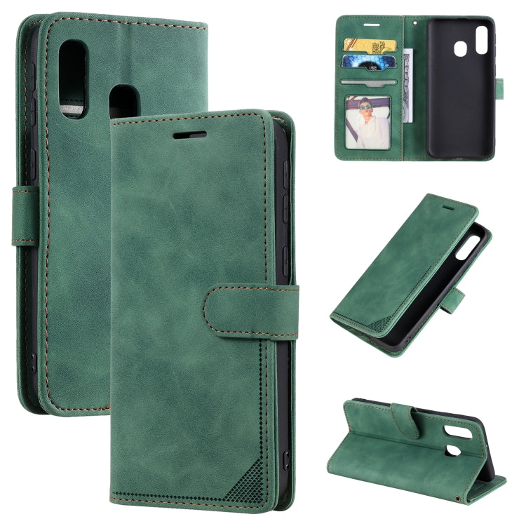 For Samsung Galaxy A40 Skin Feel Anti-theft Brush Horizontal Flip Leather Phone Case
