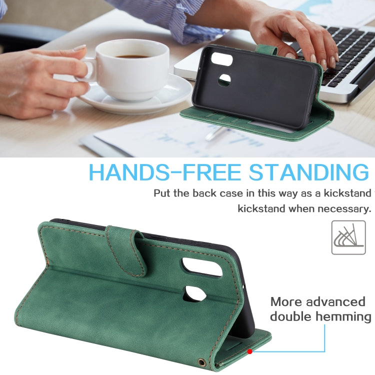 For Samsung Galaxy A40 Skin Feel Anti-theft Brush Horizontal Flip Leather Phone Case
