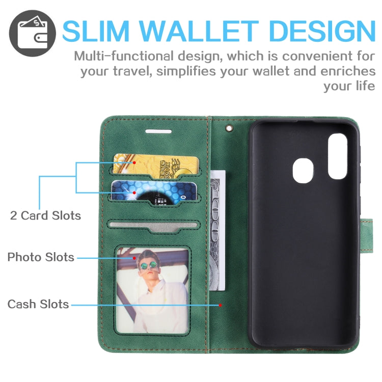 For Samsung Galaxy A40 Skin Feel Anti-theft Brush Horizontal Flip Leather Phone Case