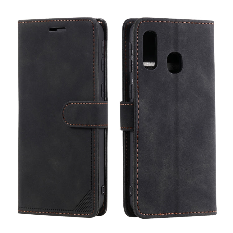 For Samsung Galaxy A40 Skin Feel Anti-theft Brush Horizontal Flip Leather Phone Case
