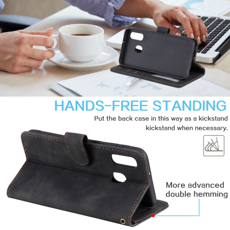 For Samsung Galaxy A40 Skin Feel Anti-theft Brush Horizontal Flip Leather Phone Case