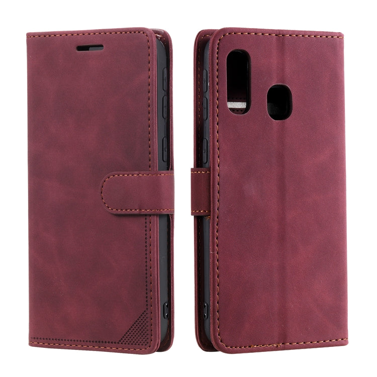 For Samsung Galaxy A40 Skin Feel Anti-theft Brush Horizontal Flip Leather Phone Case