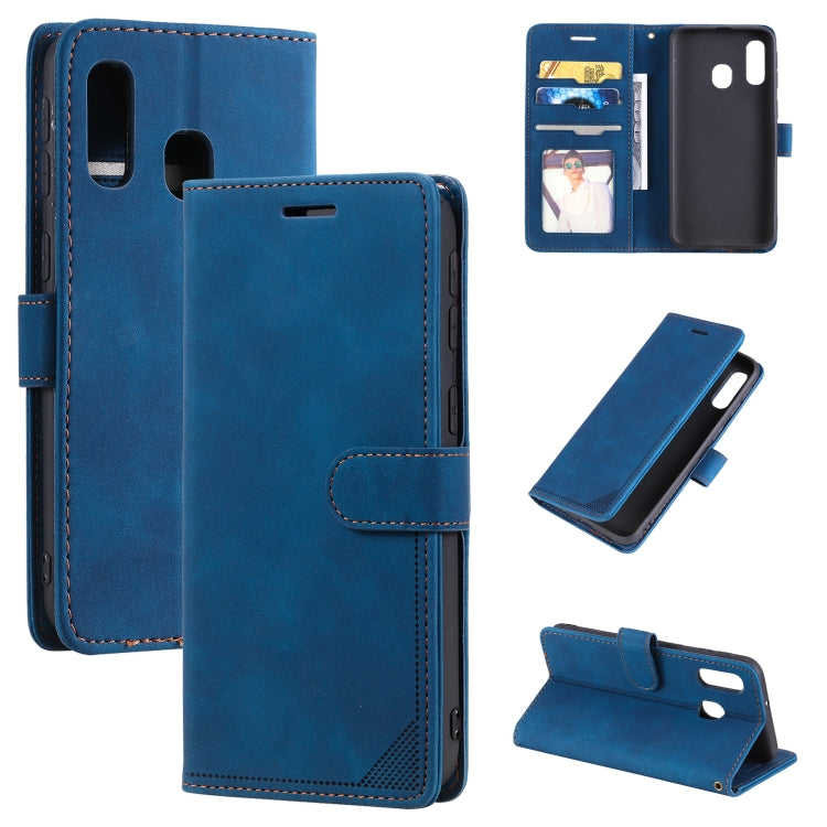 For Samsung Galaxy A40 Skin Feel Anti-theft Brush Horizontal Flip Leather Phone Case