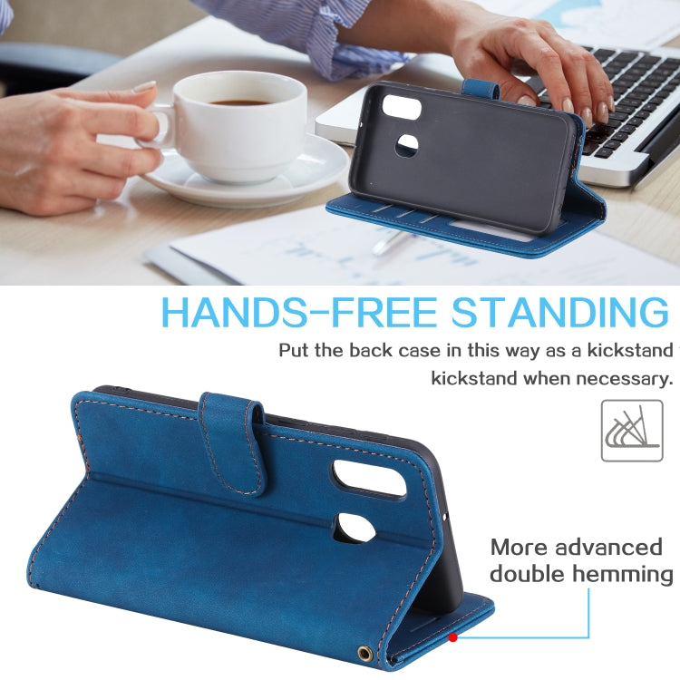 For Samsung Galaxy A40 Skin Feel Anti-theft Brush Horizontal Flip Leather Phone Case