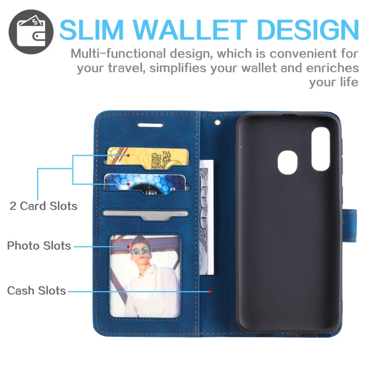 For Samsung Galaxy A40 Skin Feel Anti-theft Brush Horizontal Flip Leather Phone Case