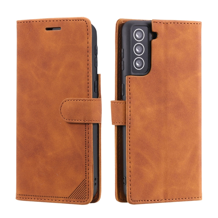 For Samsung Galaxy S21+ 5G Skin Feel Anti-theft Brush Horizontal Flip Leather Phone Case