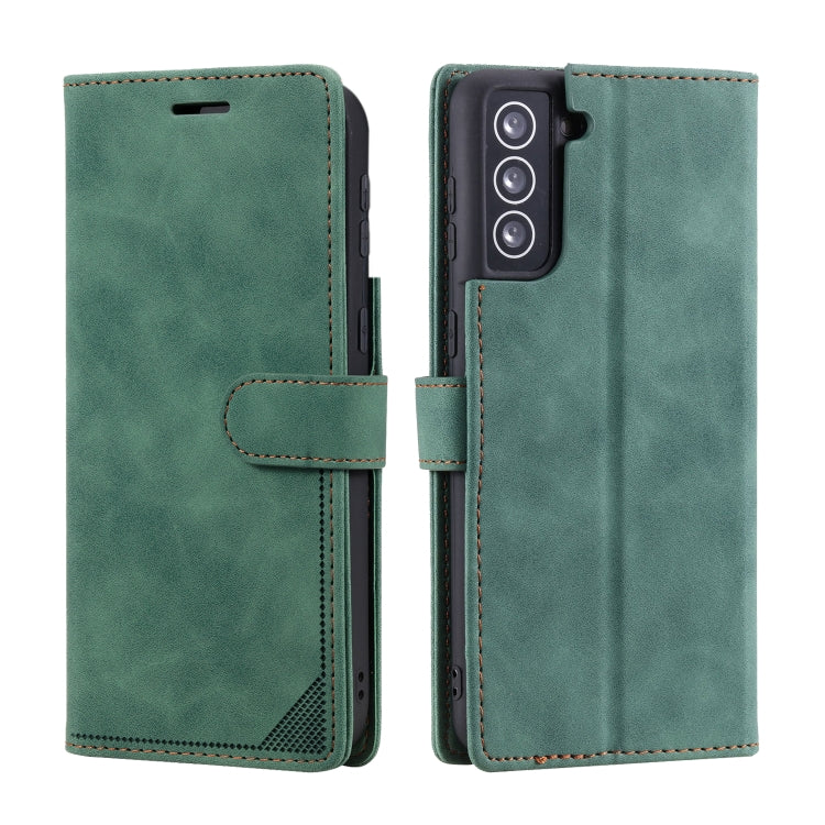 For Samsung Galaxy S21+ 5G Skin Feel Anti-theft Brush Horizontal Flip Leather Phone Case