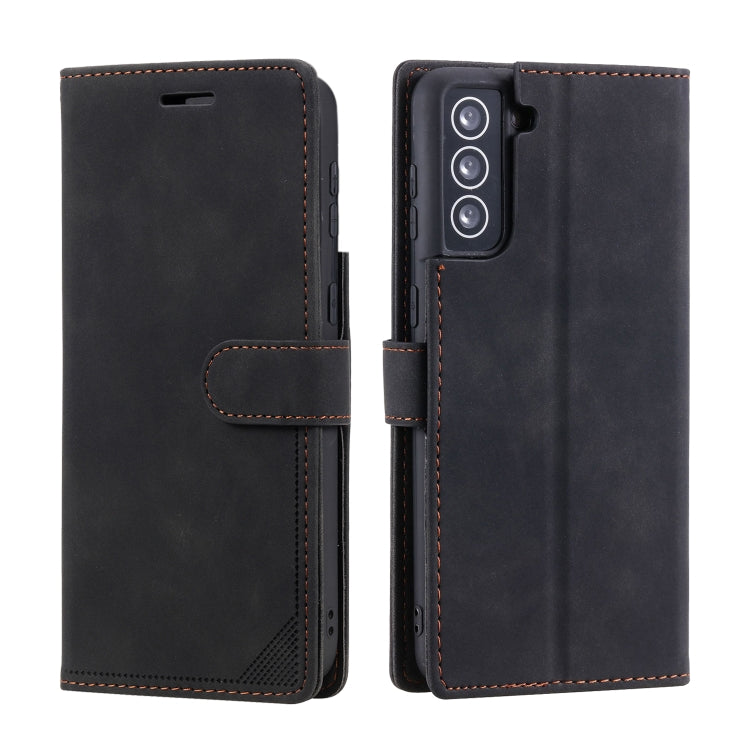For Samsung Galaxy S21+ 5G Skin Feel Anti-theft Brush Horizontal Flip Leather Phone Case
