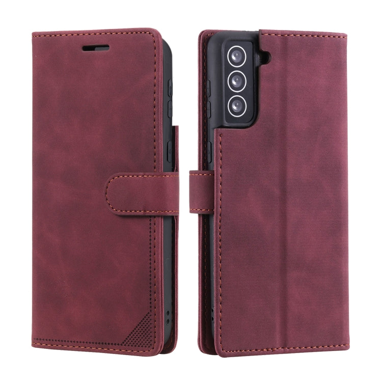 For Samsung Galaxy S21+ 5G Skin Feel Anti-theft Brush Horizontal Flip Leather Phone Case