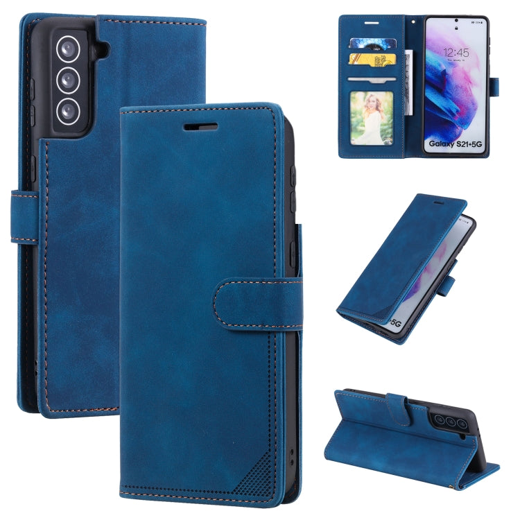 For Samsung Galaxy S21+ 5G Skin Feel Anti-theft Brush Horizontal Flip Leather Phone Case