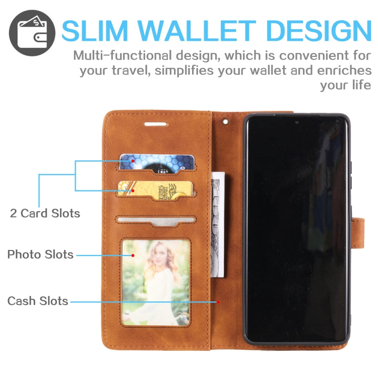 For Samsung Galaxy S21 Ultra 5G Skin Feel Anti-theft Brush Horizontal Flip Leather Phone Case