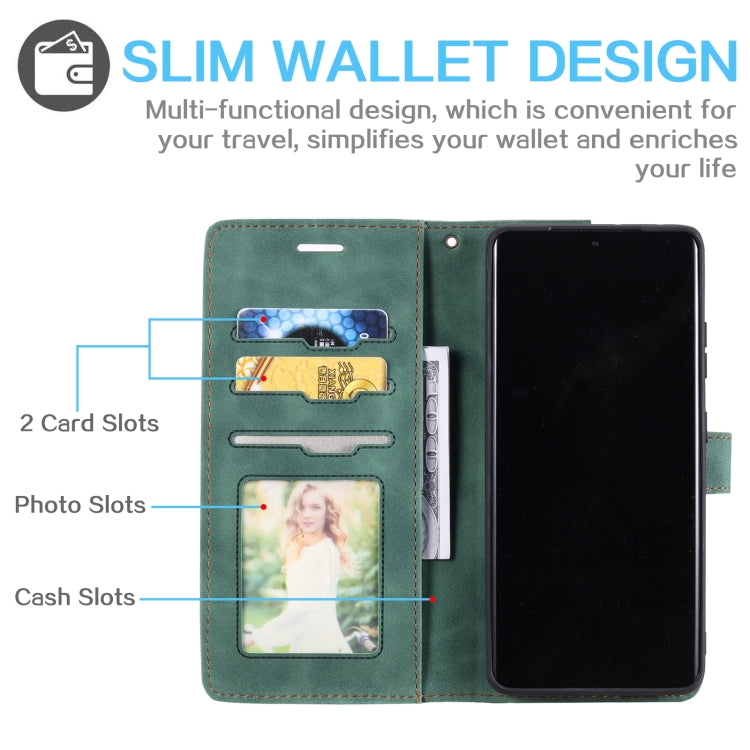 For Samsung Galaxy S21 Ultra 5G Skin Feel Anti-theft Brush Horizontal Flip Leather Phone Case
