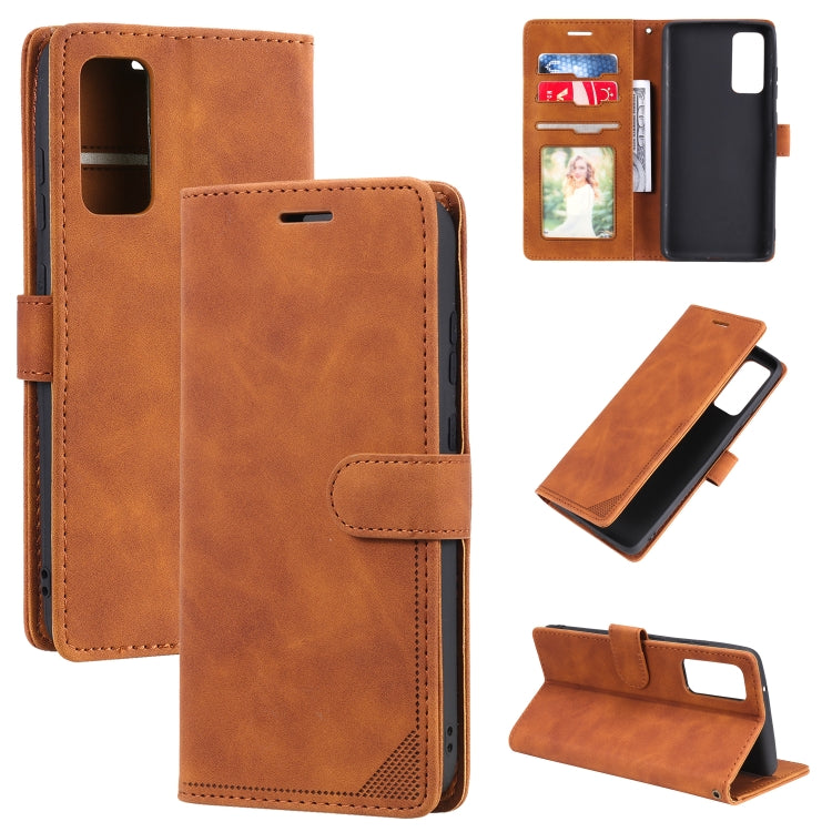 For Samsung Galaxy S20 FE Skin Feel Anti-theft Brush Horizontal Flip Leather Phone Case