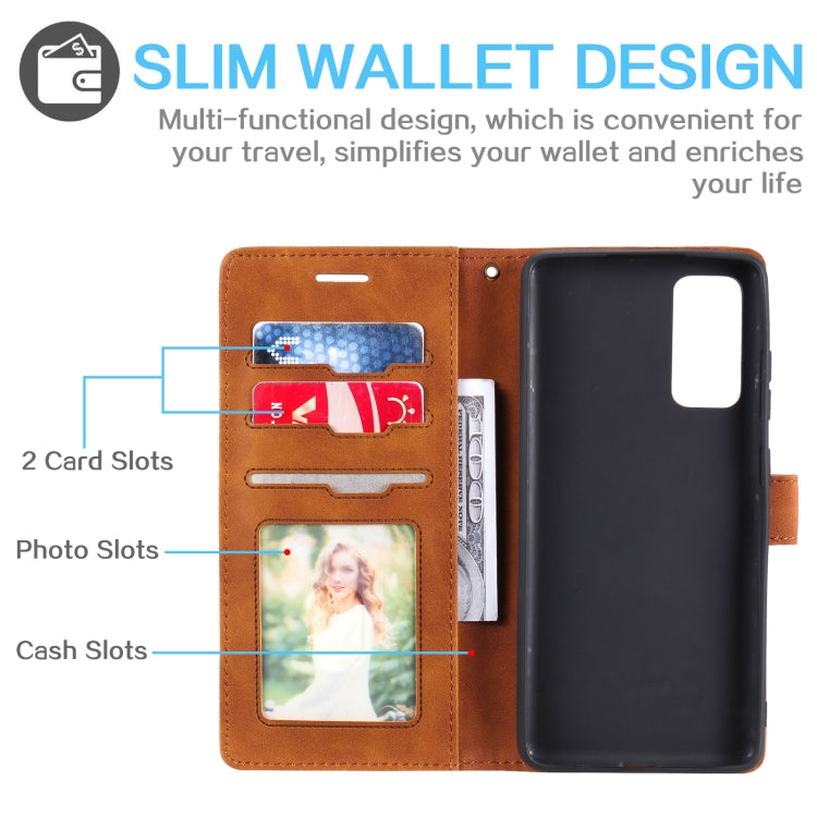For Samsung Galaxy S20 FE Skin Feel Anti-theft Brush Horizontal Flip Leather Phone Case