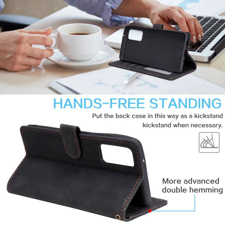For Samsung Galaxy S20 FE Skin Feel Anti-theft Brush Horizontal Flip Leather Phone Case