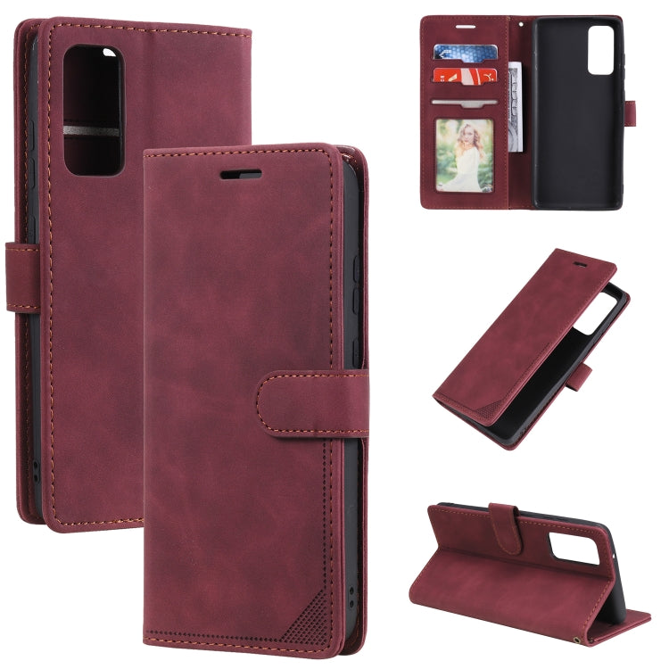 For Samsung Galaxy S20 FE Skin Feel Anti-theft Brush Horizontal Flip Leather Phone Case
