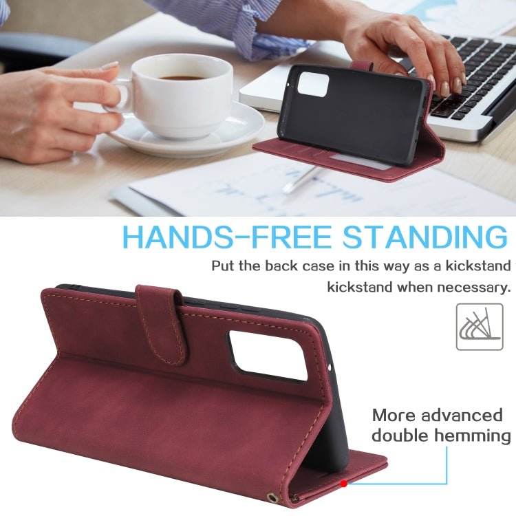 For Samsung Galaxy S20 FE Skin Feel Anti-theft Brush Horizontal Flip Leather Phone Case