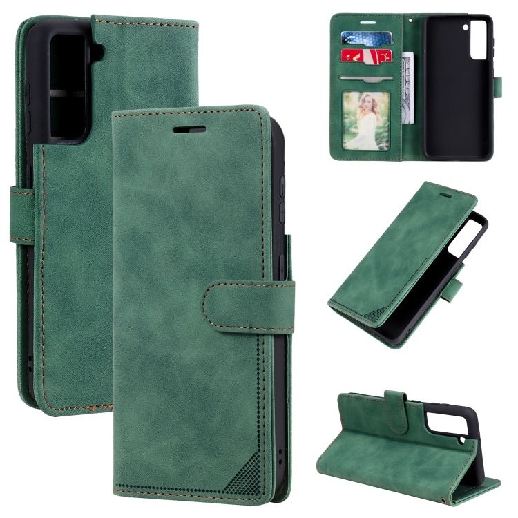 For Samsung Galaxy S21 5G Skin Feel Anti-theft Brush Horizontal Flip Leather Phone Case