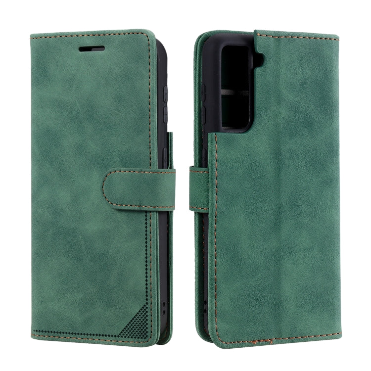 For Samsung Galaxy S21 5G Skin Feel Anti-theft Brush Horizontal Flip Leather Phone Case