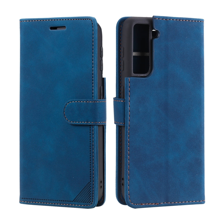 For Samsung Galaxy S21 5G Skin Feel Anti-theft Brush Horizontal Flip Leather Phone Case