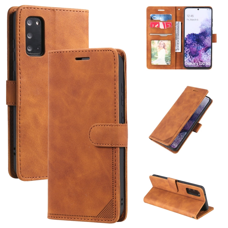For Samsung Galaxy S20 Skin Feel Anti-theft Brush Horizontal Flip Leather Phone Case