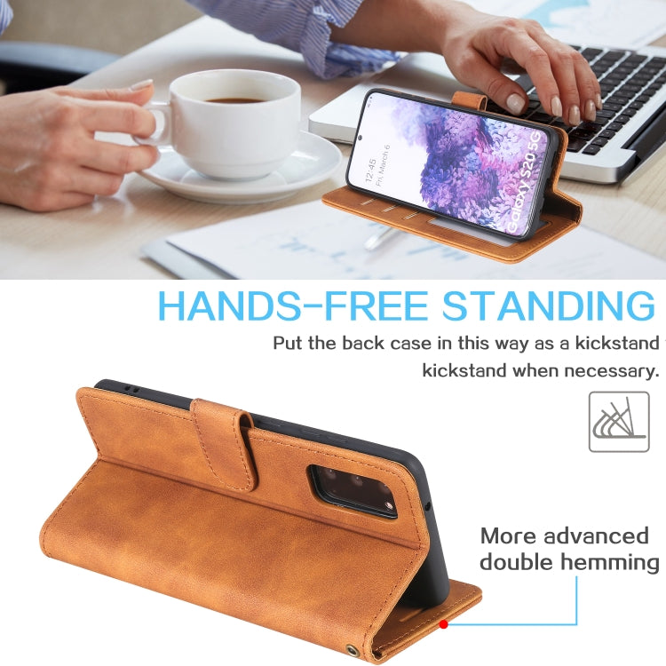 For Samsung Galaxy S20 Skin Feel Anti-theft Brush Horizontal Flip Leather Phone Case