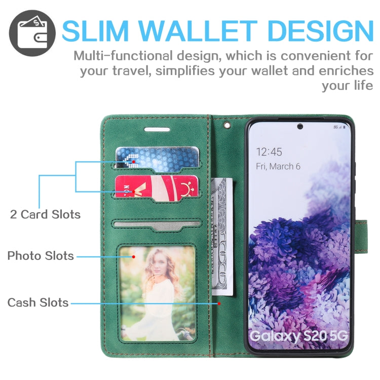For Samsung Galaxy S20 Skin Feel Anti-theft Brush Horizontal Flip Leather Phone Case